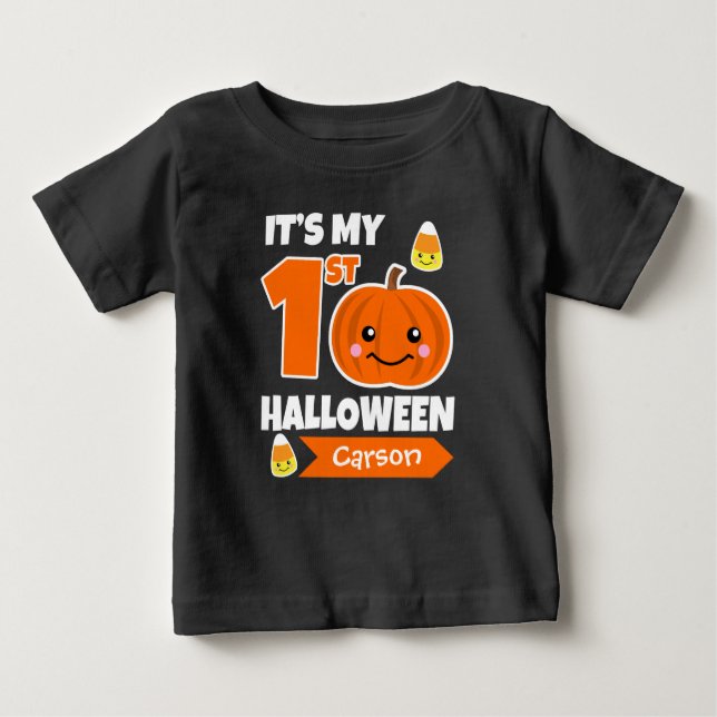 Shirt "Custom Baby's 1st Halloween" - Name hinzufü (Vorderseite)