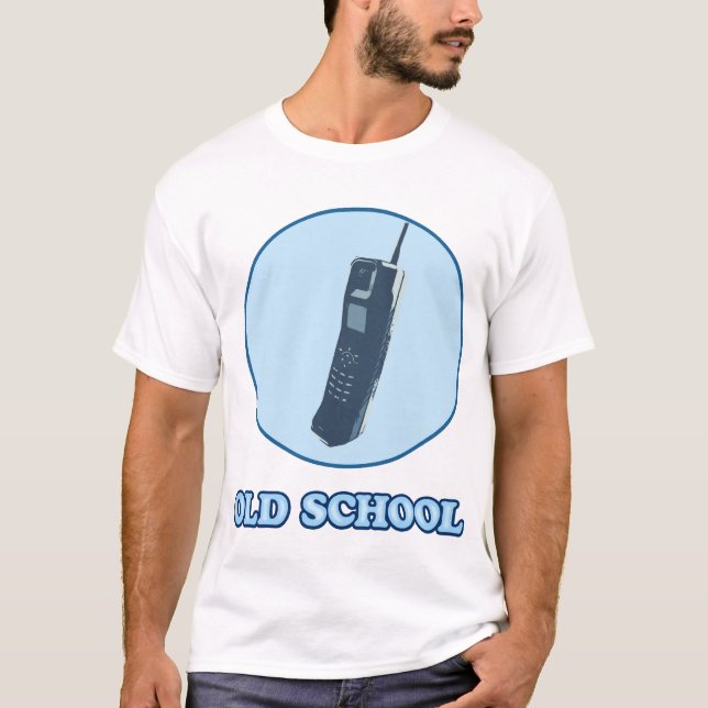 Shirt der alte Schule(Zellen-Telefon) (Vorderseite)