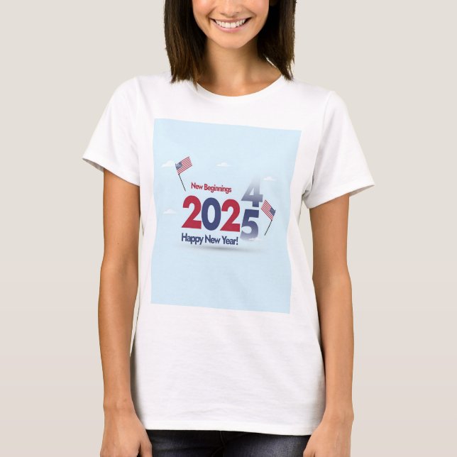 SHIRT DER FRAU USA GLÜCKLICH NEUES JAHR (Vorderseite)