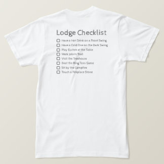 Shirt der Lodge-Checkliste