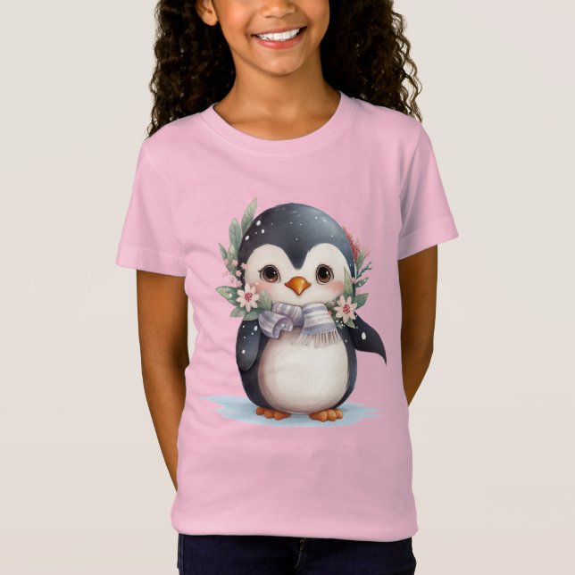 Shirt der spielerischen Penguin Weihnachts-Kinder  (Vorderseite)