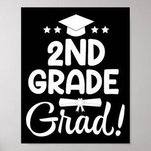 Shirt der zweiten Klasse Abschluss Grundschule Gra Poster