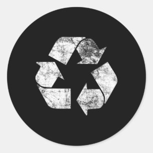 Shirt des Earth Day Recycle Logo Vintag Recycelnd  Runder Aufkleber