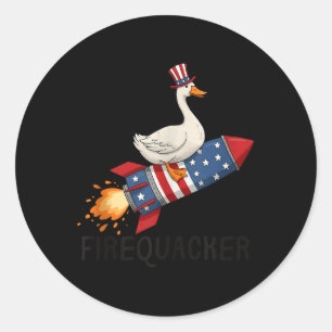 Shirt des Feuerlöschers, Sonnengans, 4. Juli Shirt Runder Aufkleber