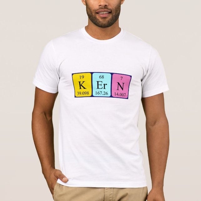Shirt des periodischen Tabellennamens (Vorderseite)