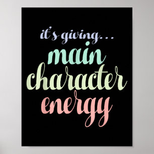 Shirt, es vermittelt Hauptcharakter-Energie-Ästhet Poster