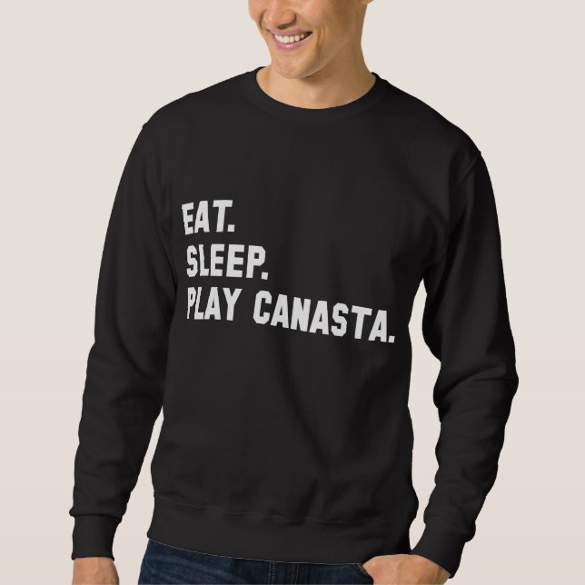 Shirt "Essen, schlafen, Kanasta spielen" (Vorderseite)