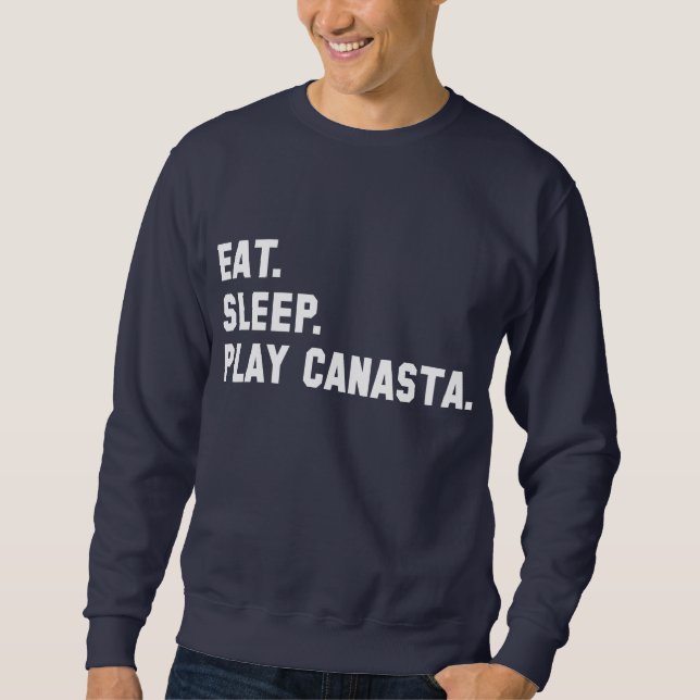 Shirt "Essen, schlafen, Kanasta spielen" (Vorderseite)