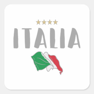 Shirt-Fahne für den Fußball in Italien Quadratischer Aufkleber