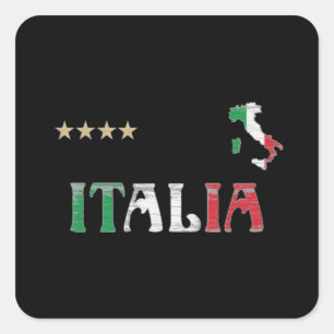 Shirt-Fahne für den Fußball in Italien Quadratischer Aufkleber