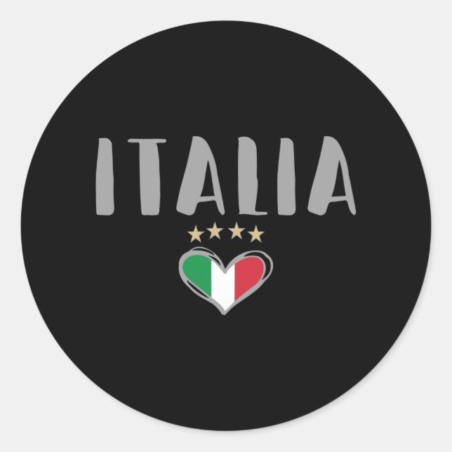 Shirt-Fahne für den Fußball in Italien Runder Aufkleber (Vorderseite)