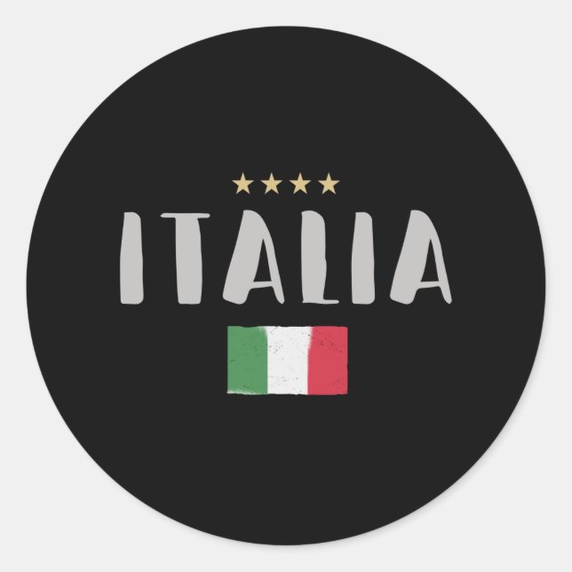 Shirt-Fahne für den Fußball in Italien Runder Aufkleber (Vorderseite)