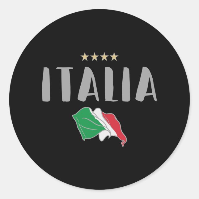 Shirt-Fahne für den Fußball in Italien Runder Aufkleber (Vorderseite)