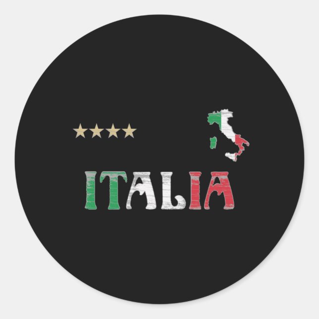 Shirt-Fahne für den Fußball in Italien Runder Aufkleber (Vorderseite)