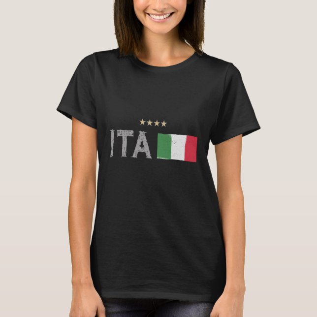 Shirt-Fahne für den Fußball in Italien T-Shirt (Vorderseite)