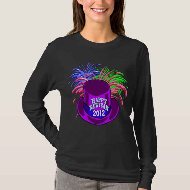 Shirt für das neue Jahr: Hut und Feuer (Vorderseite)