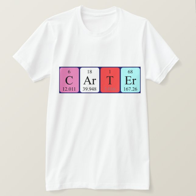 Shirt für den periodischen Tabellennamen (Design vorne)