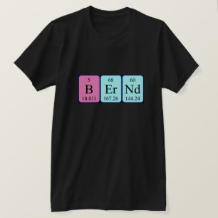 Shirt für den periodischen Tabellennamen