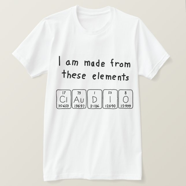 Shirt für den periodischen Tabellennamen (Design vorne)