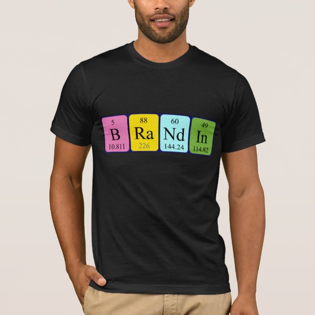Shirt für den periodischen Tabellennamen Brandin (Vorderseite)
