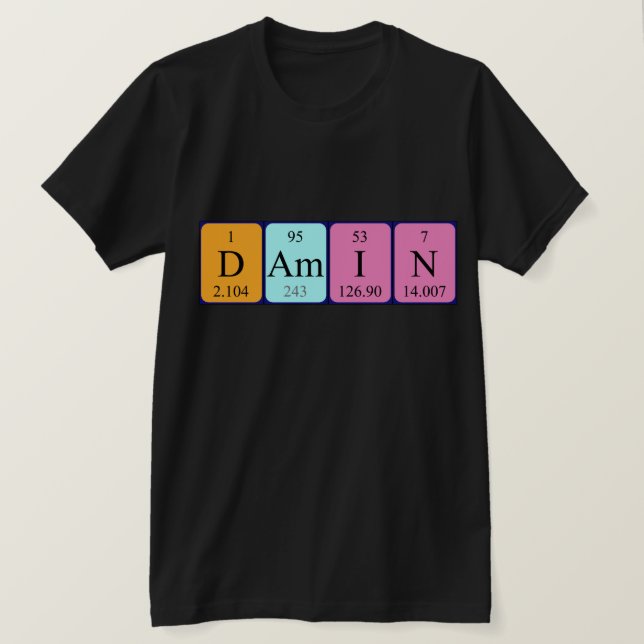 Shirt für den periodischen Tabellennamen Damin (Design vorne)