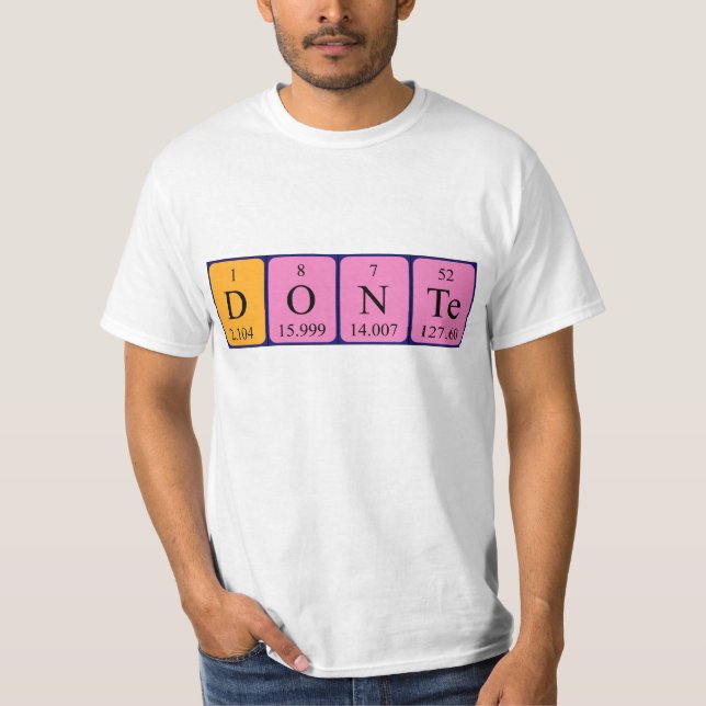 Shirt für den periodischen Tabellennamen Donte (Vorderseite)