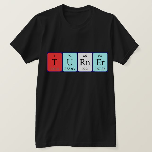 Shirt für den periodischen Turner-Tabellennamen (Design vorne)