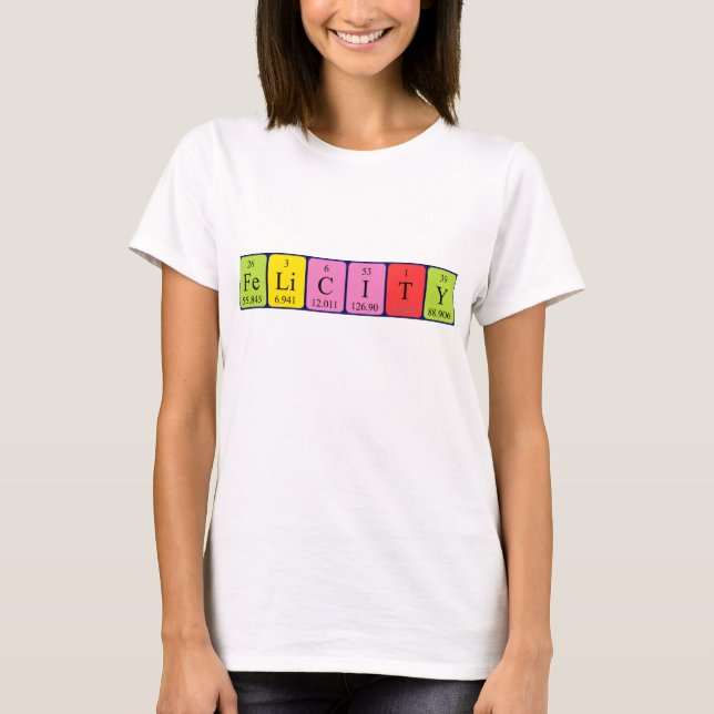 Shirt für die Felicity Periodenbezeichnung (Vorderseite)