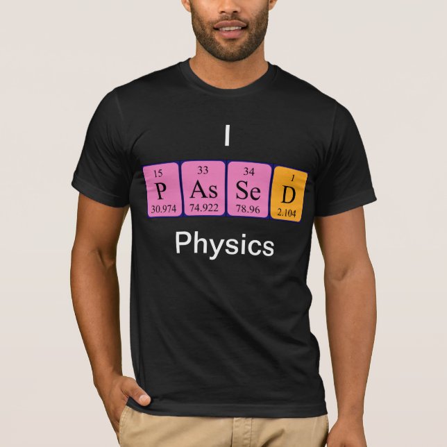 Shirt für die periodisch übergebene Physik (Vorderseite)