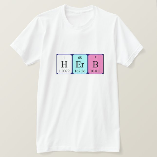 Shirt für die regelmäßige Kräutertabelle (Design vorne)