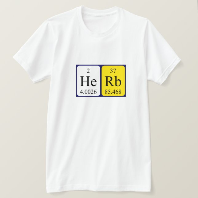 Shirt für die regelmäßige Kräutertabelle (Design vorne)