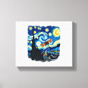 Shirt für künstlerische Libelle Van Gogh Starry Ni Leinwanddruck