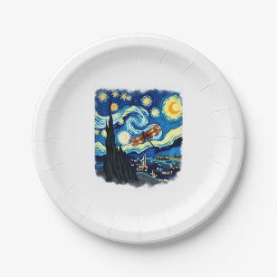 Shirt für künstlerische Libelle Van Gogh Starry Ni Pappteller