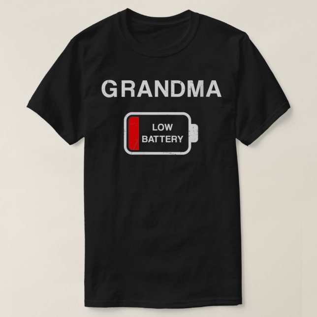 Shirt für Oma-Frauen mit niedrigem Akku, Funny Nan (Design vorne)