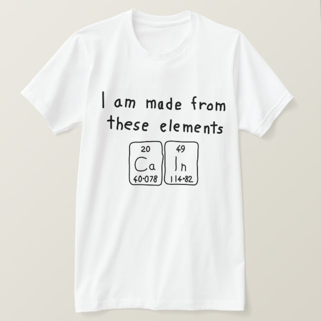 Shirt für periodische Tabellennamen (Design vorne)