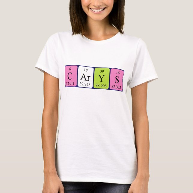 Shirt für periodische Tabellennamen (Vorderseite)