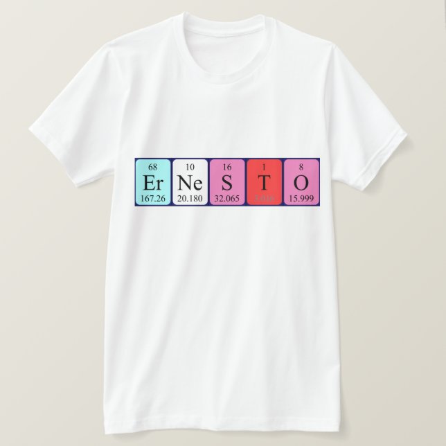 Shirt für periodische Tabellennamen (Design vorne)