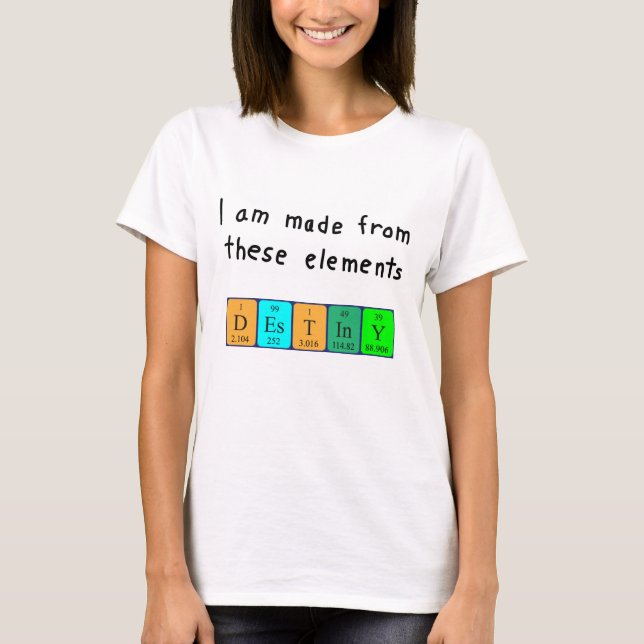 Shirt für periodische Tabellennamen (Vorderseite)