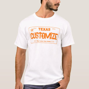 Shirt für Texas-Nummernschilder, individuell anpas