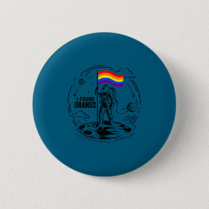 Shirt Gefunden Uranus Regenbogen Raumfahrer Astron Button