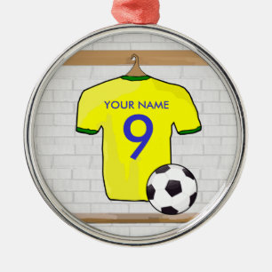 Shirt (gelb) für den individuellen Fußball Ornament Aus Metall