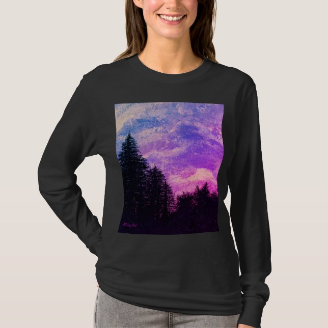 Shirt "Golden Sunset Pines" (Vorderseite)