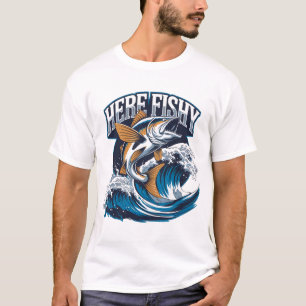 Shirt Here-Fishy Graphic Funny Funny T - Shirt