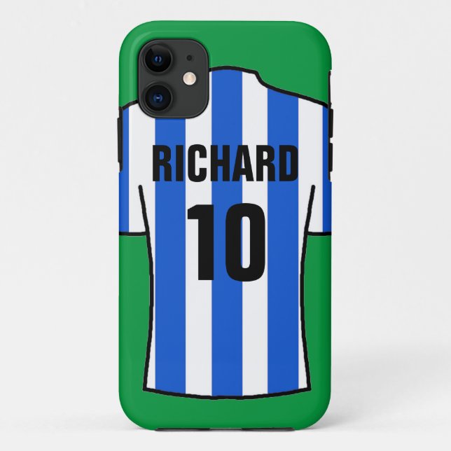Shirt in Blau und Weiß Streifen Case-Mate iPhone Hülle (Rückseite)
