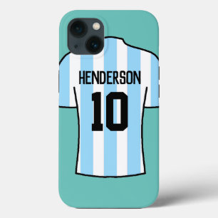 Shirt in hellblau mit Name und Nummer Case-Mate iPhone Hülle