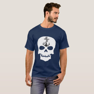 Shirt-Leuchtturm des Schädelankers Nautisches Shir T-Shirt