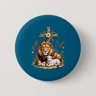 Shirt Löwe Juda Lamm Gott Christlich Button