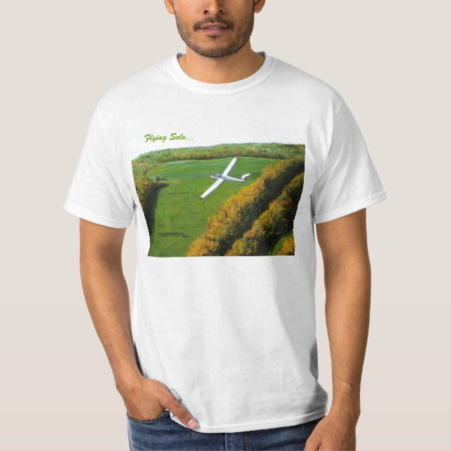 Shirt mit "allein fliegen " (Vorderseite)