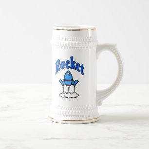 Shirt mit dem Blue Rocket Logo Bierglas
