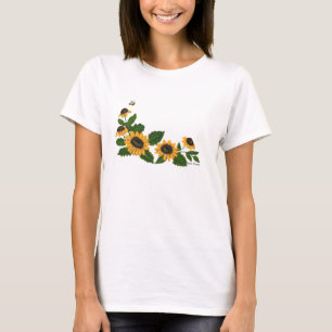Shirt mit gestrichenen Sonnenblumen